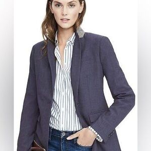 Banana Republic Lightweight Wool Blazer Navy Size 4 Petite